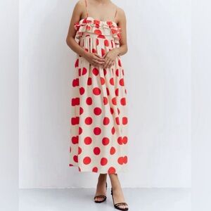 Compañía Fantástica Polka Dot Maxi Dress size XL new